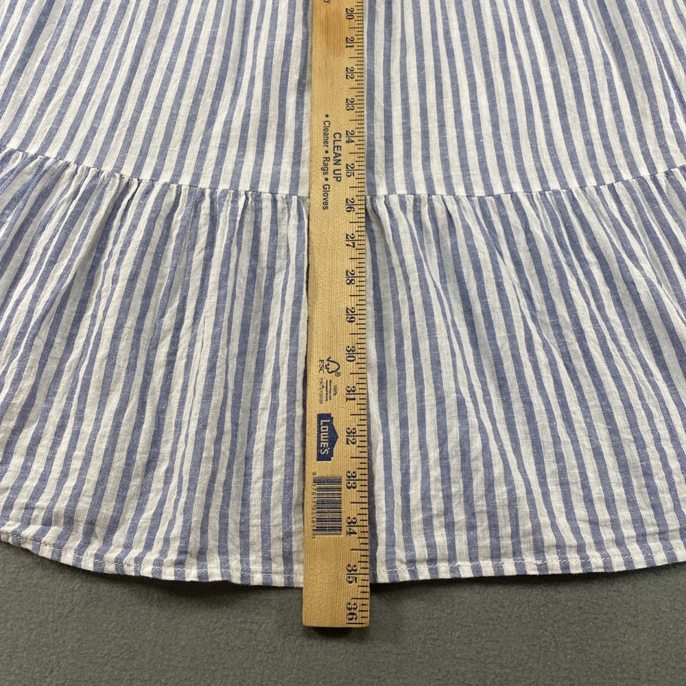 Beach Lunch Lounge Collection Casual Dress Linen Blend Blue XS Beach Coastal - Picture 5 of 8